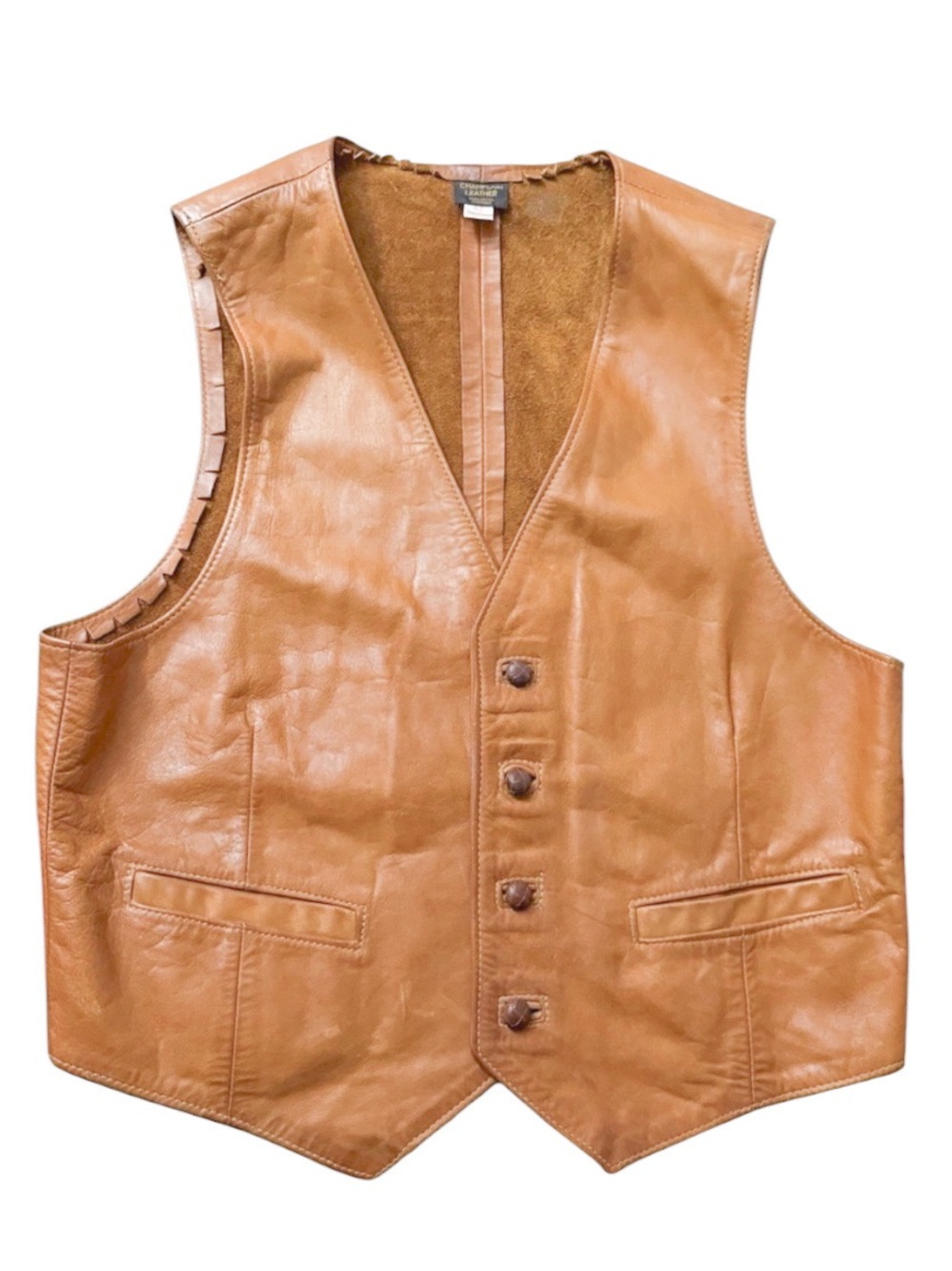 Champlain Leather Vintage Button Down Vest